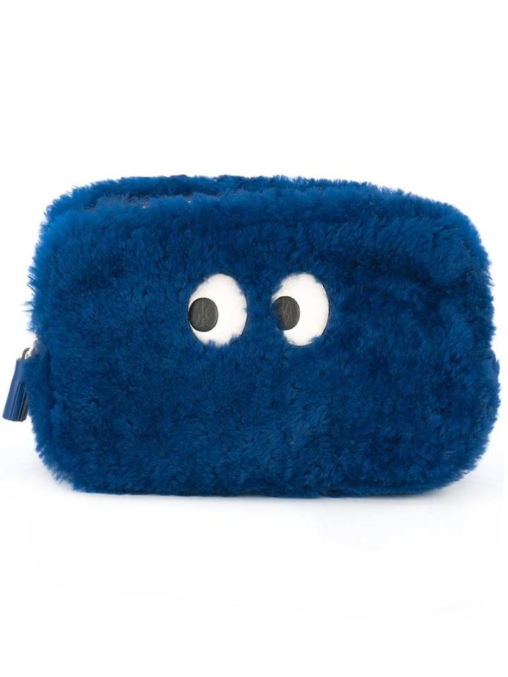Anya Hindmarch Eyes Motif Zipped Bag, Women's, Blue