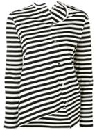Junya Watanabe Striped Asymmetrical Shirt - Black