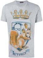 Etro Crown Print T-shirt, Men's, Size: Large, Grey, Cotton