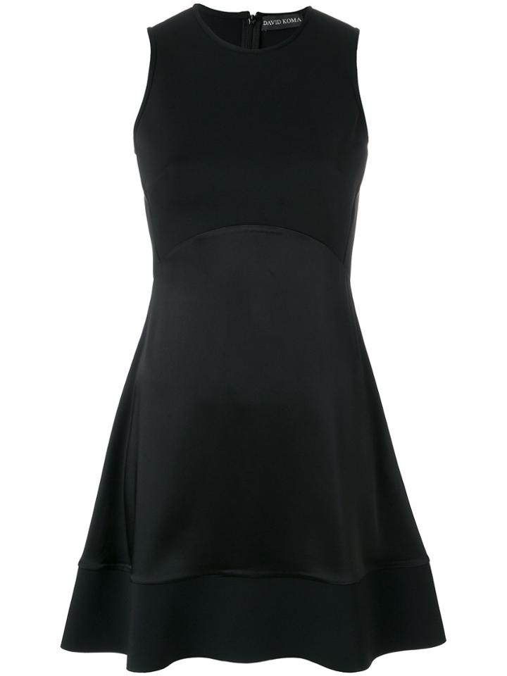David Koma Flared Sleeveless Mini Dress - Black