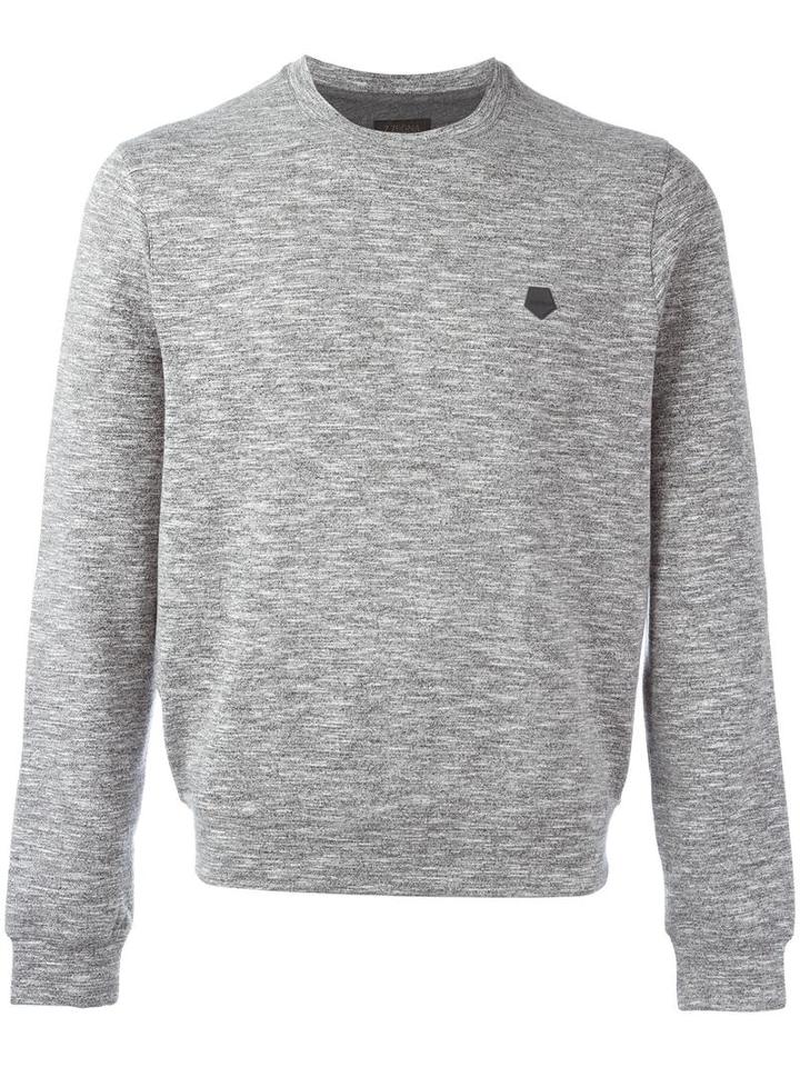 Z Zegna Logo Detail Jumper, Men's, Size: Xl, Grey, Polyester/rayon/spandex/elastane/cotton