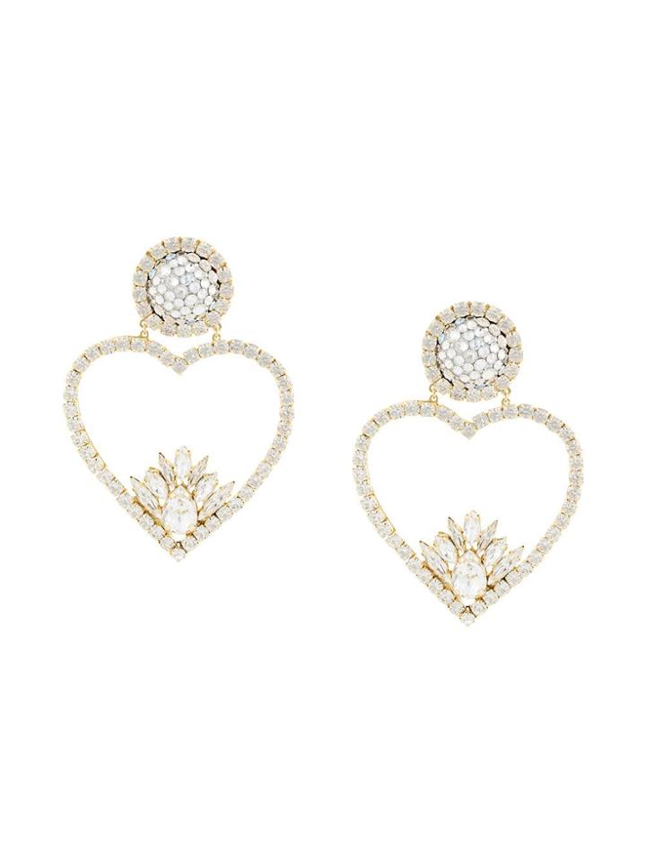 Shourouk Glitter Heart Earrings - Metallic