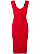 Victoria Beckham Fitted Sleeveless Dress - Red