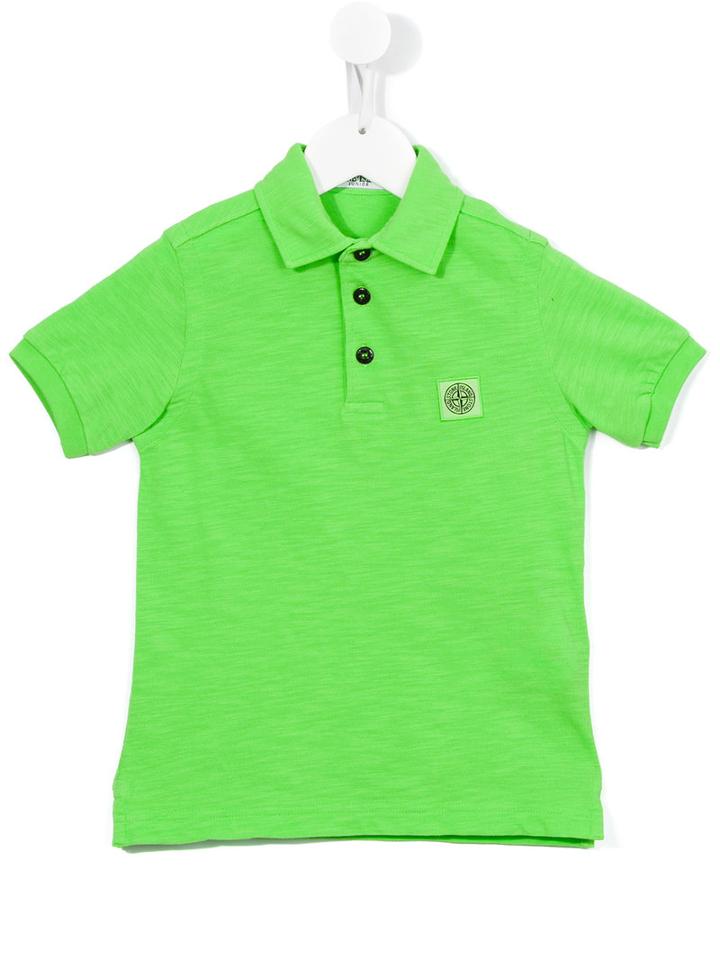 Stone Island Junior - Logo Patch Polo Shirt - Kids - Cotton - 8 Yrs, Green