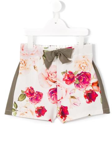 Monnalisa Jakioo Floral Print Shorts, Girl's, Size: 10 Yrs, White