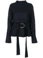 Eudon Choi Layered Belted Top - Blue