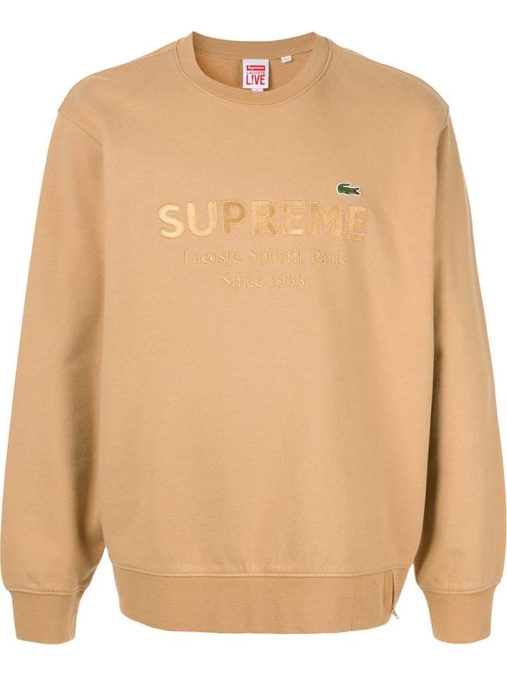 Palace X Lacoste Crewneck - Brown