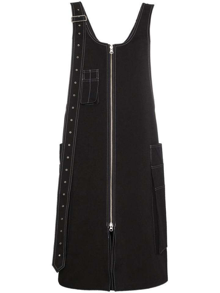 Blindness Cotton Zipped Dress - Black