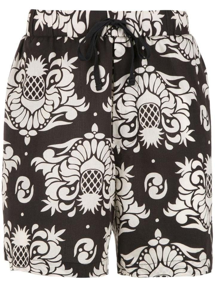 Osklen Printed Swim Shorts - 1038 Preto/offwhite