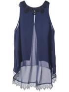 Jonathan Simkhai Embroidered Neckline Blouse - Blue