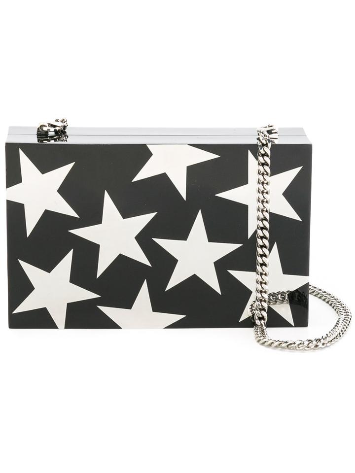 Stella Mccartney Plexy Brass Stars Clutch, Women's, Black, Plastic