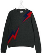 Zadig & Voltaire Kids Lightening Bolt Pattern Jumper - Grey