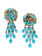 Rewind Vintage Affairs 1950's Beaded Earrings - Metallic