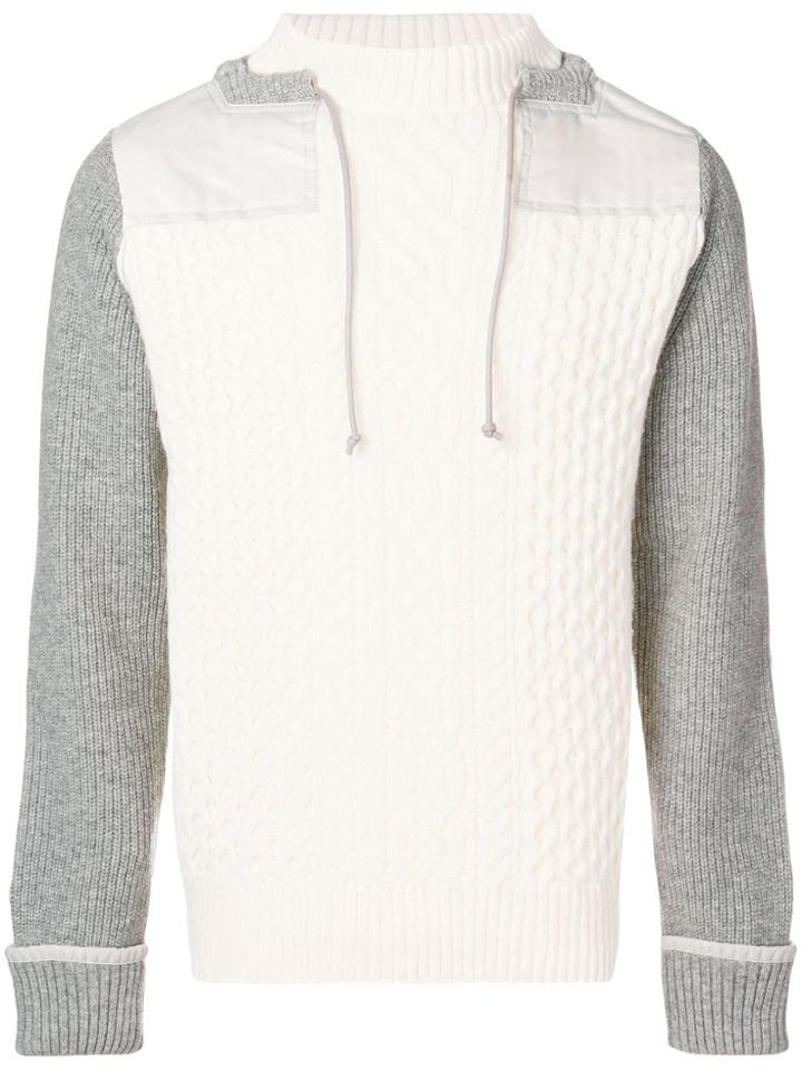 Sacai Drawstring Neck Sweater - White