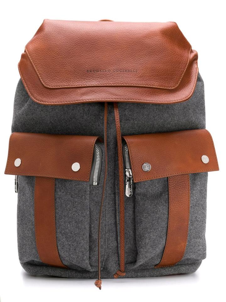 Brunello Cucinelli Two Tone Backpack - Grey
