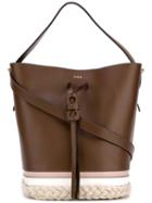 Furla - Woven Detail Shoulder Bag - Women - Calf Leather - One Size, Women's, Brown, Calf Leather