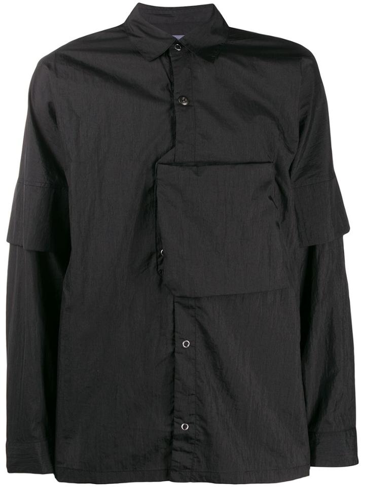 Poliquant Pocket-detail Fitted Shirt - Black