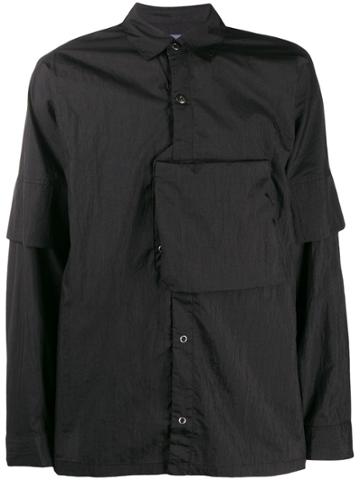 Poliquant Pocket-detail Fitted Shirt - Black