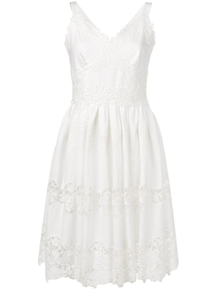 Dolce & Gabbana Abito Embroidered Sleeveless Dress - White