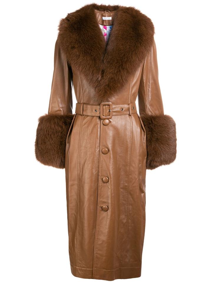 Saks Potts Foxy Leather Coat - Brown