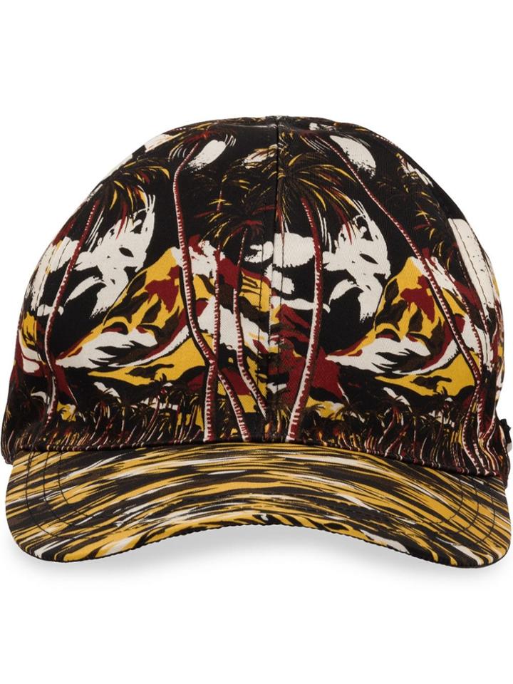 Prada Tropical-print Cap - Yellow