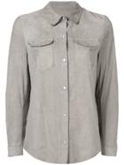 Salvatore Santoro Leather Lined Shirt - Grey