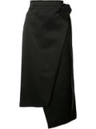 Rochas Asymmetric Wrap Skirt, Women's, Size: 40, Black, Polyester
