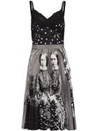Burberry Polka Dot And Victorian Portrait Print Dress - White