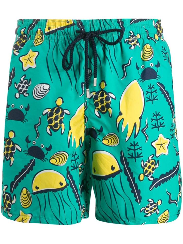 Vilebrequin Sea-life Printed Swim Shorts - Green