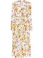 Bytimo Floral Print Tie-waist Maxi Dress - White