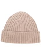 N.peal Chunky Ribbed Beanie - Nude & Neutrals