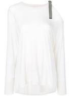 Brunello Cucinelli - Asymmetric Detailed Top - Women - Silk/cashmere/brass - Xs, White, Silk/cashmere/brass
