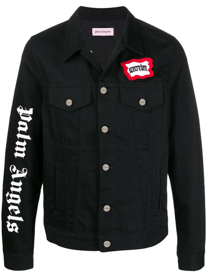 Palm Angels Ice Cream Skull Denim Jacket - Black