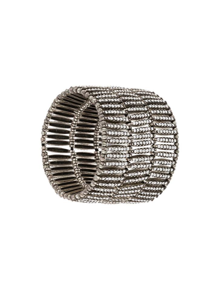 Philippe Audibert Elasticated Embellished Bracelet - Metallic