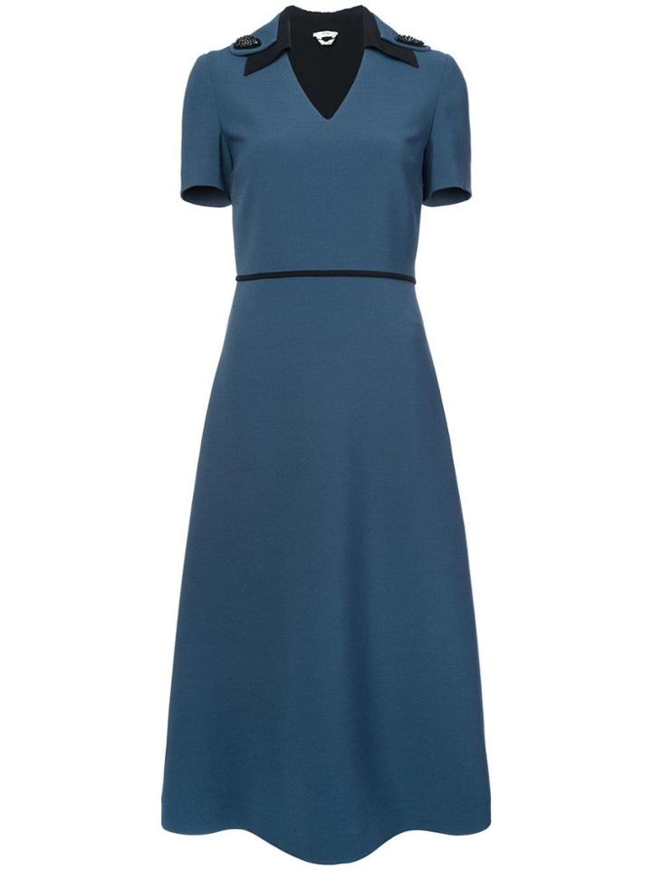 Fendi Short-sleeve Flared Midi Dress - Blue
