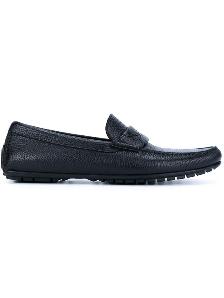 Dolce & Gabbana Leather Driving Loafers, Men's, Size: 41, Black, Leather/rubber