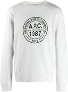 A.p.c. Logo Print Jumper - Grey