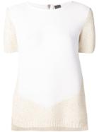 Lorena Antoniazzi Colour-block Knitted Top - White