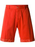 Etro - Washed Bermuda Shorts - Men - Cotton/spandex/elastane - 48, Red, Cotton/spandex/elastane