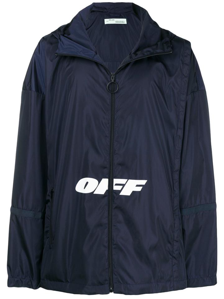 Off-white Printed Shell Jacket - Blue
