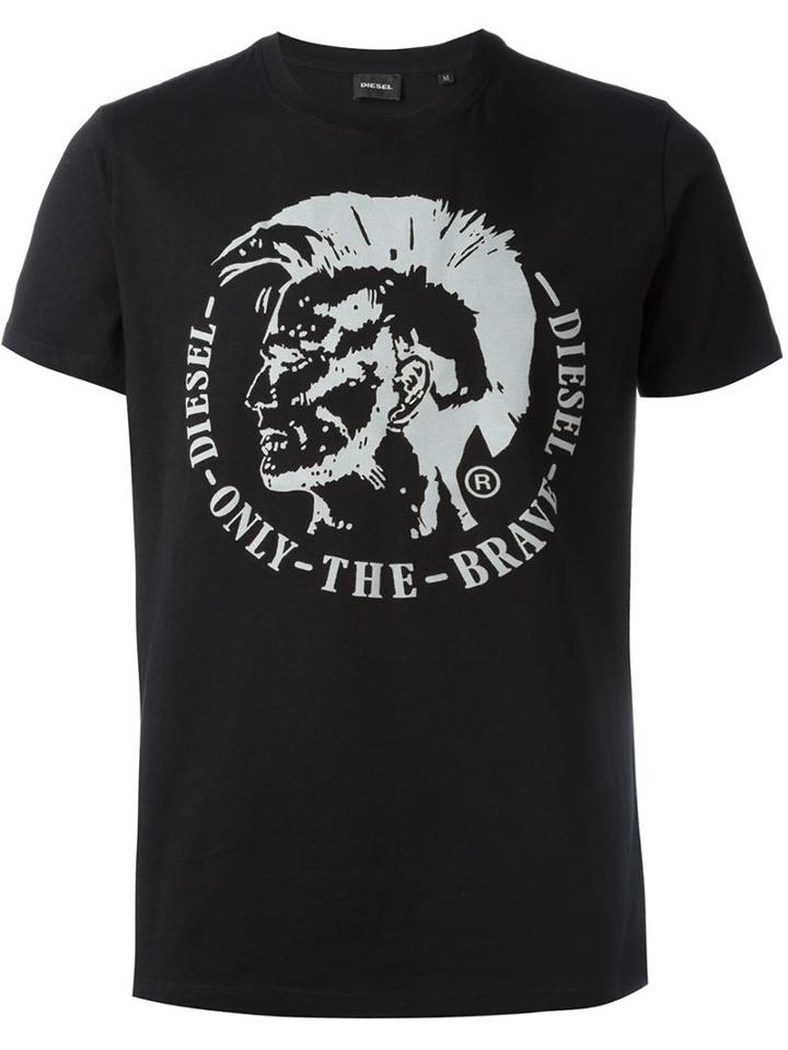 Diesel Only The Brave Embossed T-shirt, Men's, Size: Medium, Black, Cotton