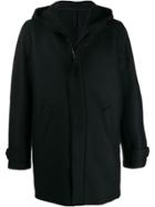 Harris Wharf London Hooded Single-breasted Coat - Blue