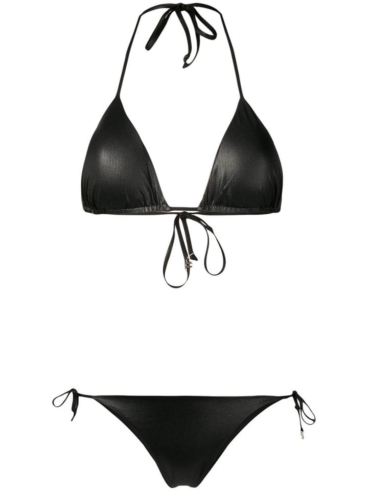 Fisico Halterneck Bikini Set - Black