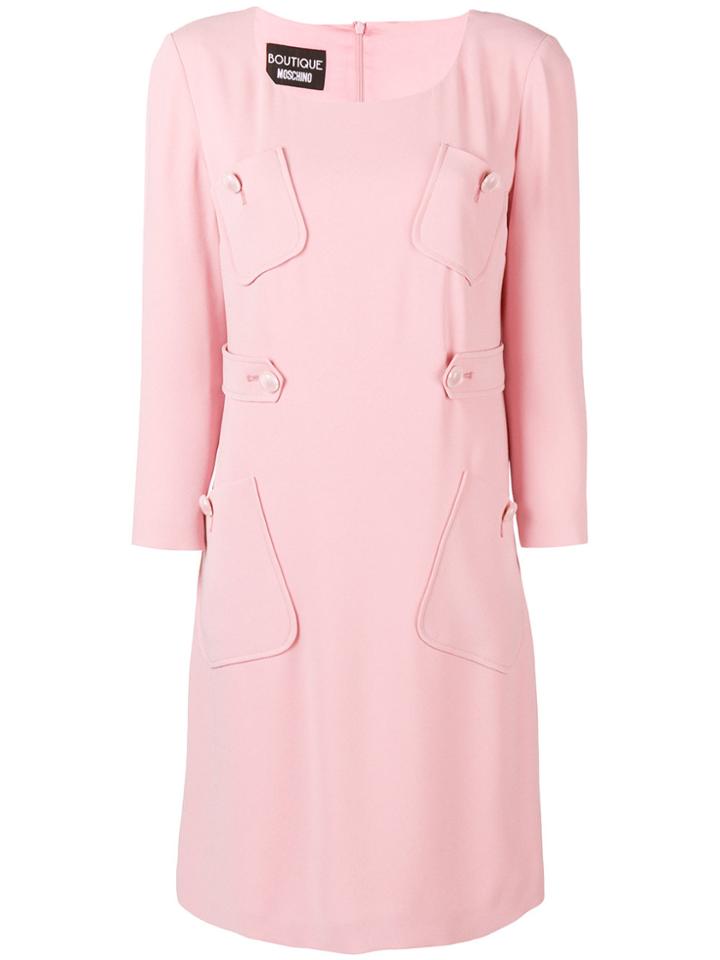 Boutique Moschino Pocket Detail Shift Dress - Pink & Purple