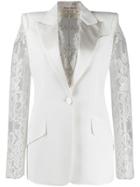 Alexander Mcqueen Lace Details Single-breasted Blazer - White