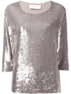 Iro Three-quarter Sleeve Sequin Top