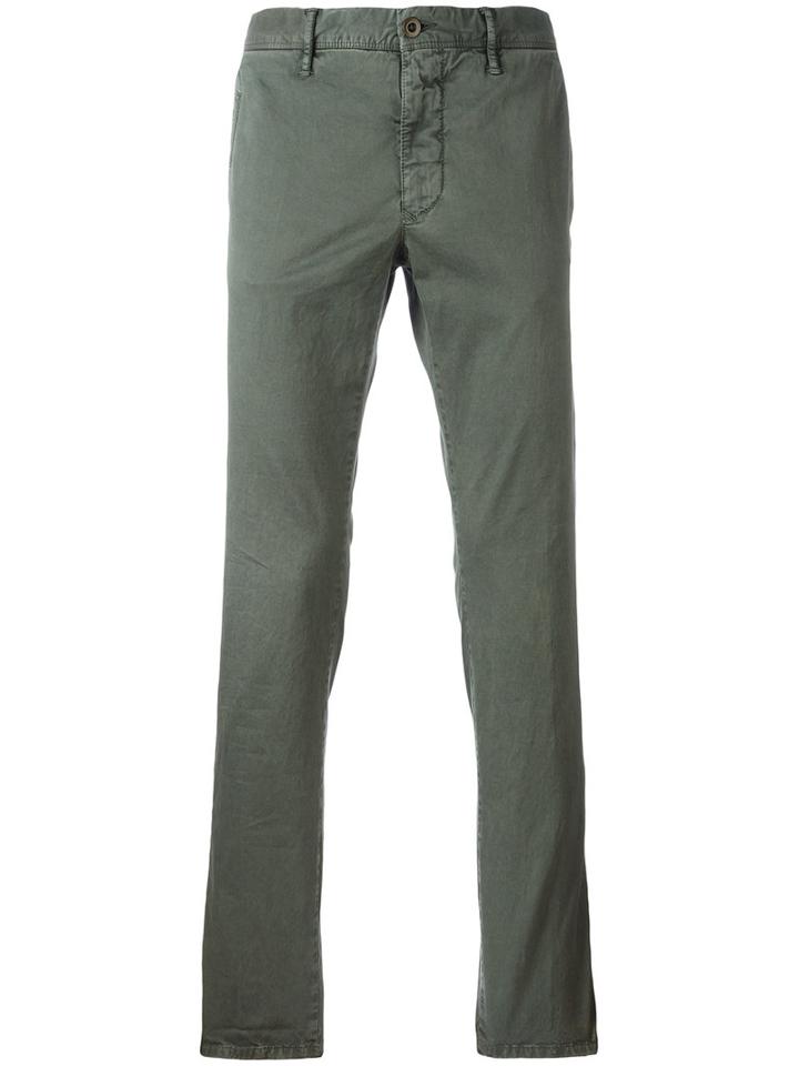 Incotex Tapered Trousers, Men's, Size: 36, Green, Cotton/spandex/elastane