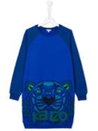 Kenzo Kids 'tiger' Sweatshirt Dress, Girl's, Size: 16 Yrs, Blue