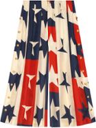 Gucci Star Pattern Silk Pleated Pant - White