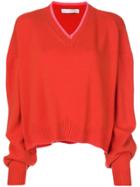 Giada Benincasa Slouch Fit V-neck Sweater - Yellow & Orange